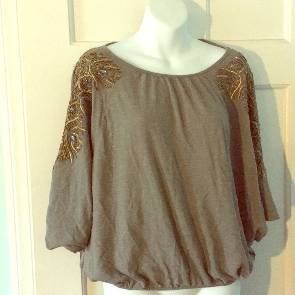 Beaded Anthropologie top